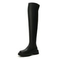 thumbnail image 1 of Women's Over-the-Knee Platform Boots High Stretch Thigh High Faux Leather Boots with Side Zipper Chunky Sole Fall Winter Shoes, 1 of 7