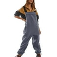 thumbnail image 1 of Women's Overalls Winter Warm Sherpa Lined Jumpsuit Cozy Loose Fit Fleece Overalls with Adjustable Straps Pockets Soft Fuzzy Gray S, 1 of 5