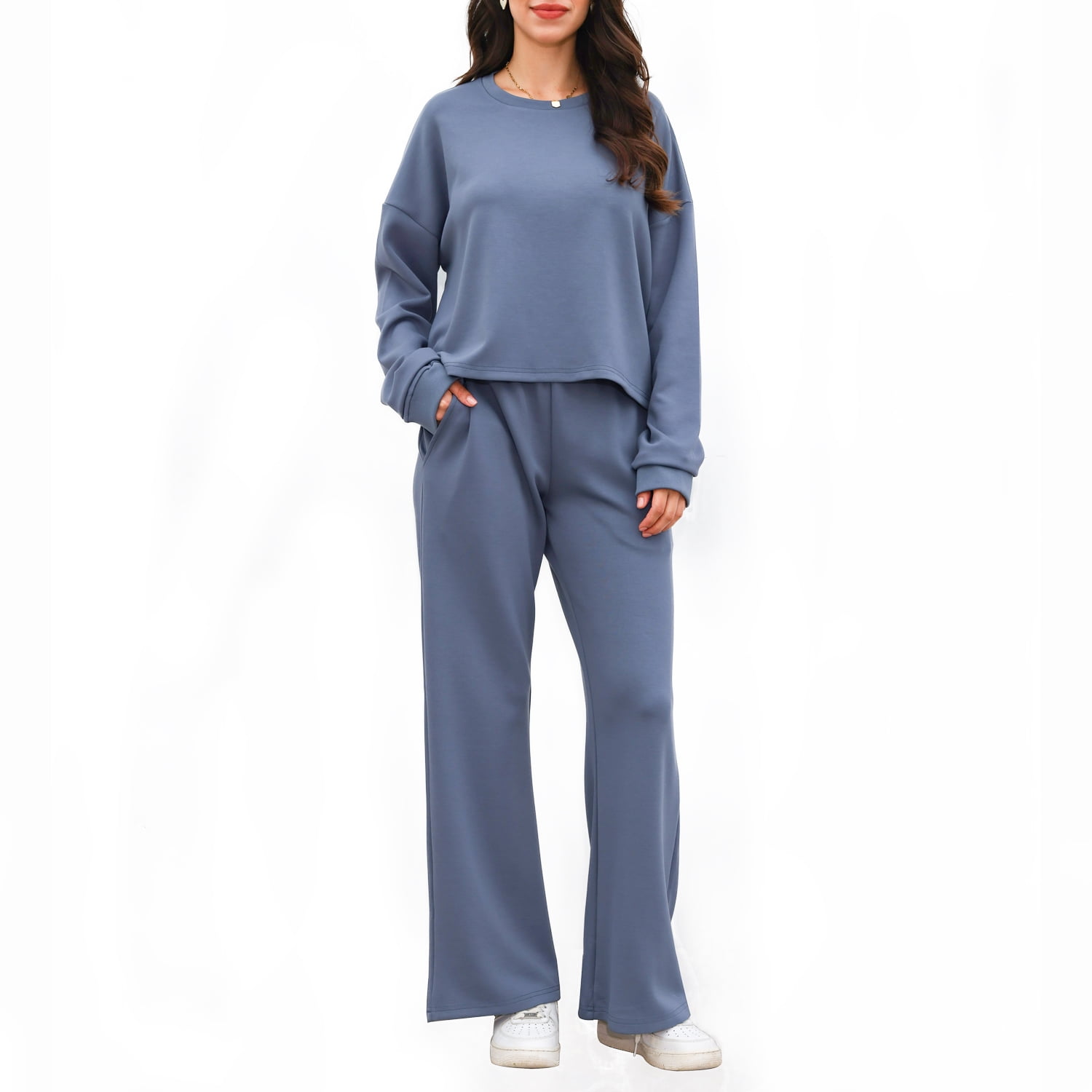 Women's Oversize Lounge Sets Pullover Long Sweatpants Two Piece Outfit ...