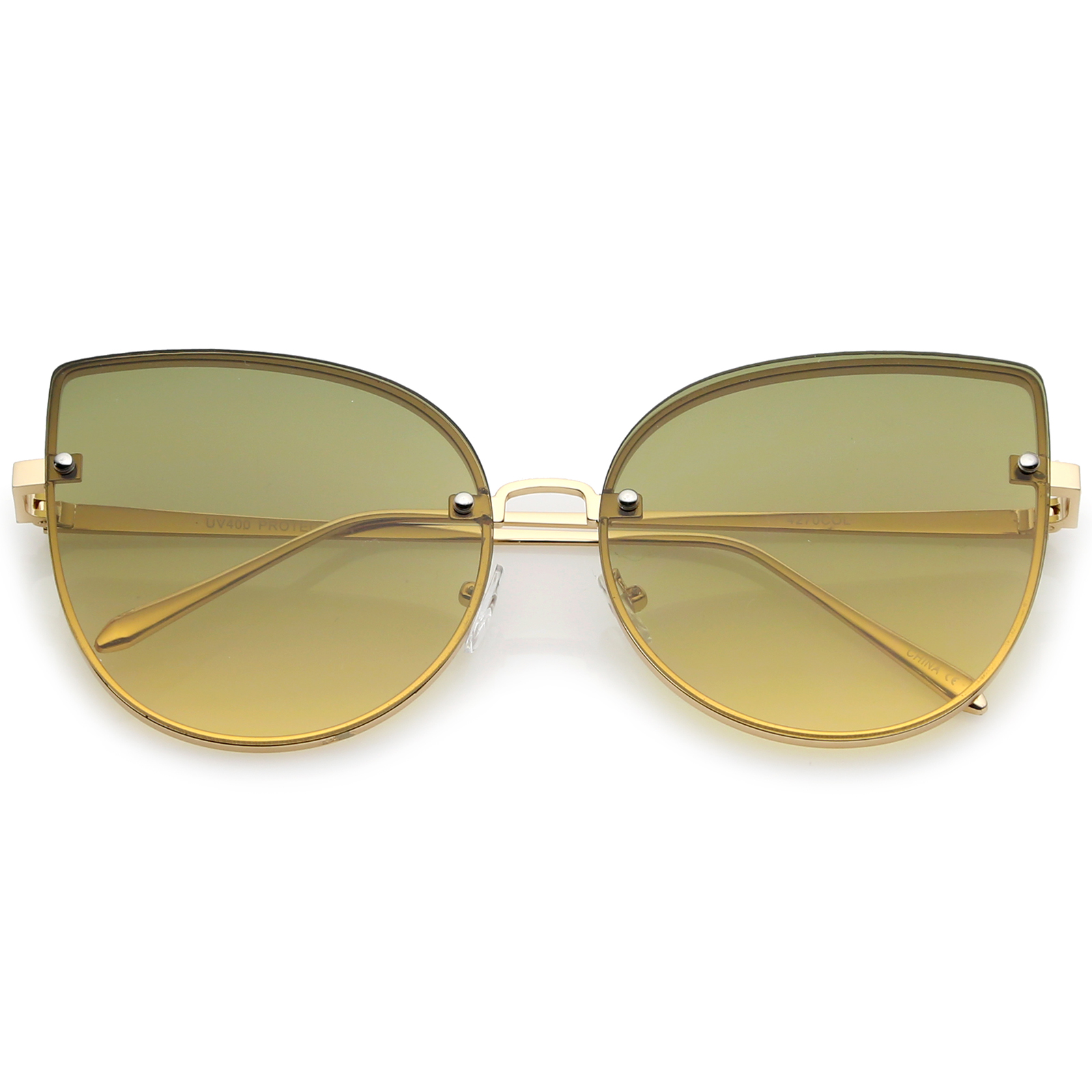 Bold Chunky Yellow Cat-Eye Sunglasses with Green Gradient Lenses DIFF | The White Lotus Thailand Designer Cat Eye Sunglasses  main image 2