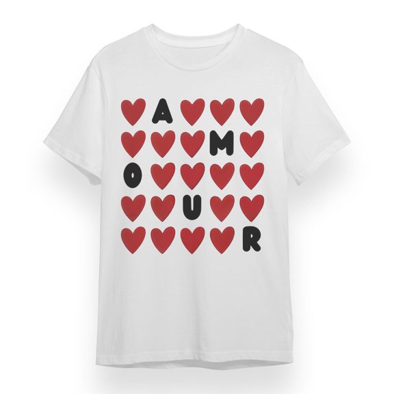 Women's Oversize T-shirt With Love Code Graphic Unisex White 100% Cotton Tee