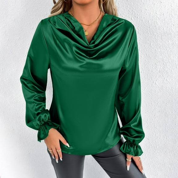 Women's Oversize Tank Tops Casual Solid Color Hooded Long Sleeve Green T Shirt Pullover Tunic S-2XL