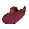 thumbnail image 1 of ZQUUVOU Women's Oversized Brimmed Hat Foldable Vaion Beach Hat Large Sun Hat Wine, 1 of 3