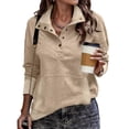 thumbnail image 1 of Women's Oversized Cable Knit Crewneck Sweaters 04-Khaki S, 1 of 4