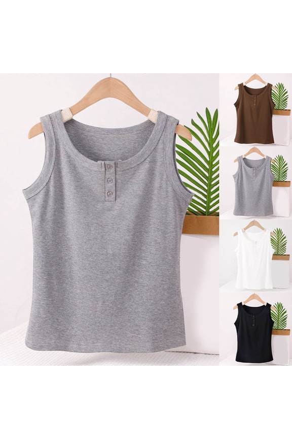 Women's Oversized Camisole Top Round Neck Sleeveless Solid Color Fitted Bodycon Summer Beachwear Casual Vacation | CSEONE,Black XL