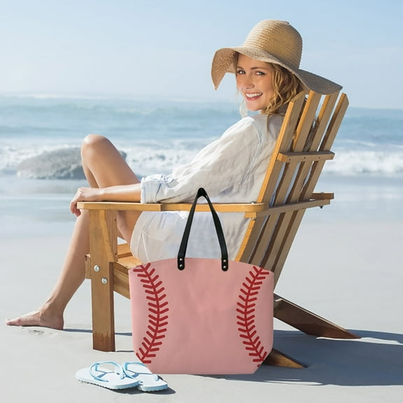 Women's Oversized Canvas Tote Bag Sports Beach Bag with Zipper Pocket 23" Large Shopping & Work Bag Casual Shoulder Bag for Beach & Daily Use