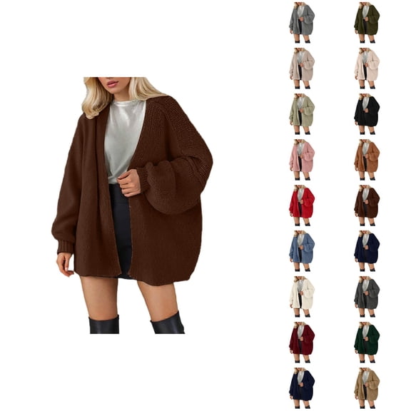 Women's Oversized Cardigan Sweater Lightweight Knit Open Front Long Sleeve Knit Cozy Fall Winter Fashion Tops Casual Loose Fit Comfortable Soft Yarn Outerwear Cardigan Sweaters for Women