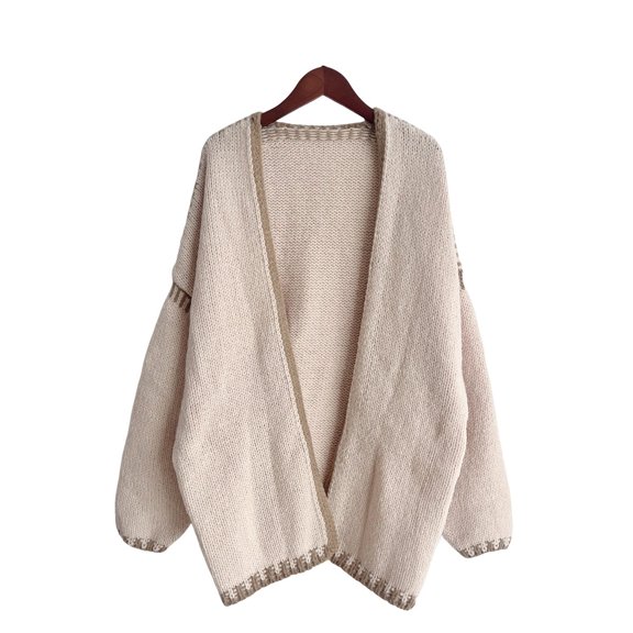 Women's Oversized Cardigan Sweaters Fall Long Lantern Sleeve Knit Open Front Color S