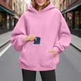 thumbnail image 1 of Women's Oversized Casual Hoodie, Long Sleeve Sweatshirt with Pockets, Pink, 1 of 5