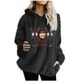 thumbnail image 1 of Women's Oversized Christmas Sherpa Hoodie Plush Fuzzy Fleece Pullover Merry Print Festival Top Long Sleeve Cozy Holiday Sweatshirt Comfy Seasonal Lounge, 1 of 4