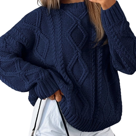 Women's Oversized Chunky Knit Crew Neck Sweater