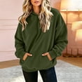 thumbnail image 1 of Women's Oversized Corduroy Hoodie, Long Sleeve Pullover Sweatshirt with Kangaroo Pocket, Casual Fall Winter Top | CSEONE,Army Green L, 1 of 7