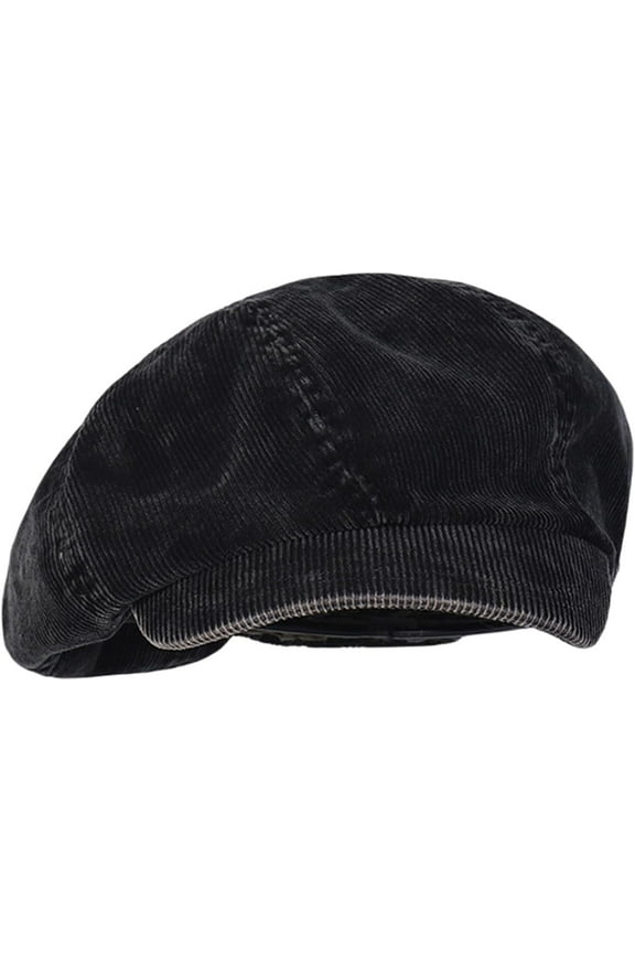 Women's Oversized Corduroy Newsboy Gatsby Baggy Hat Paperboy Painter Beret Cap with Elastic Back