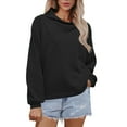 thumbnail image 1 of Women's Oversized Cowl Neck Sweatshirt, Long Sleeve Loose Fit Pullover Top with Soft Comfort Fabric for Commute Wear, Daily Casual Outfits and Four Season Comfort Black L, 1 of 5