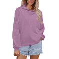 thumbnail image 1 of Women's Oversized Cowl Neck Sweatshirt, Long Sleeve Loose Fit Pullover Top with Soft Comfort Fabric for Commute Wear, Daily Casual Outfits and Four Season Comfort Light Violet S, 1 of 5