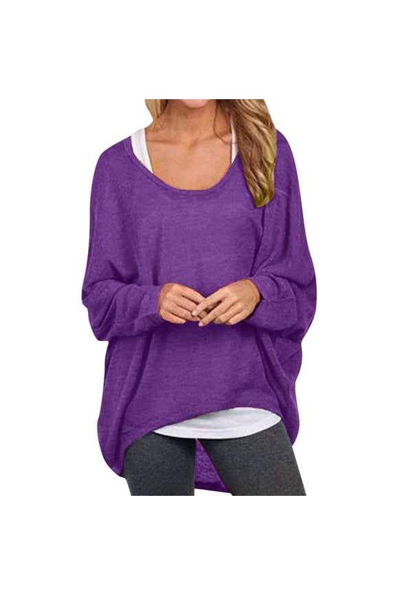 Women's Oversized Crew Neck Lightweight Knit Top - Close-Knit Breathable, Long Sleeve Casual Versatile Shirt For St Patricks Day ,Size:L