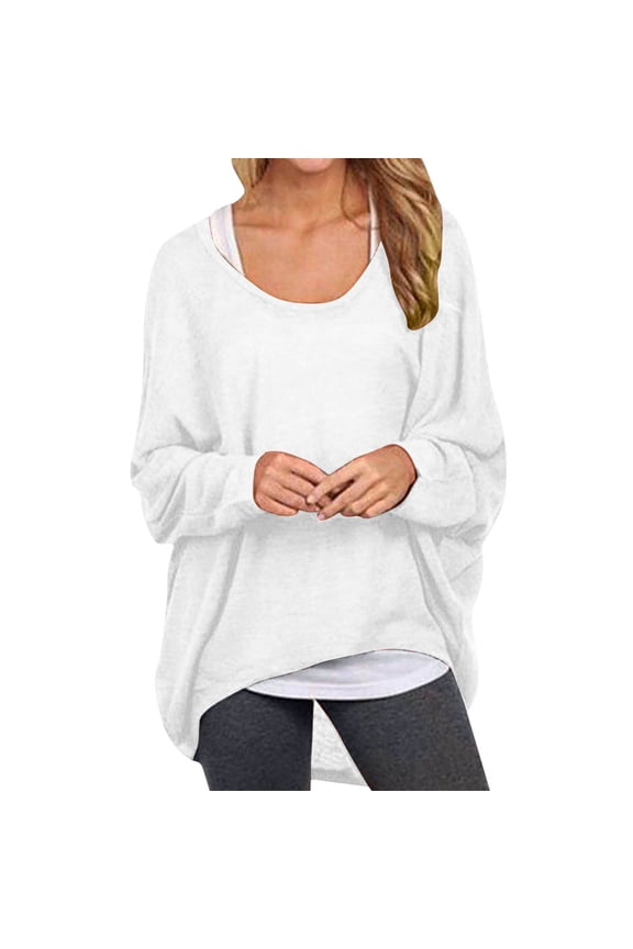 Women's Oversized Crew Neck Lightweight Knit Top - Close-Knit Breathable, Long Sleeve Casual Versatile Shirt For St Patricks Day ,Size:S