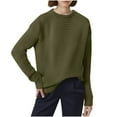 thumbnail image 1 of Women's Oversized Crew Neck Long Sleeve Sweater Casual Loose Knit Tunic Pullover Sweater Tops Fall Winter Outfits, 1 of 5