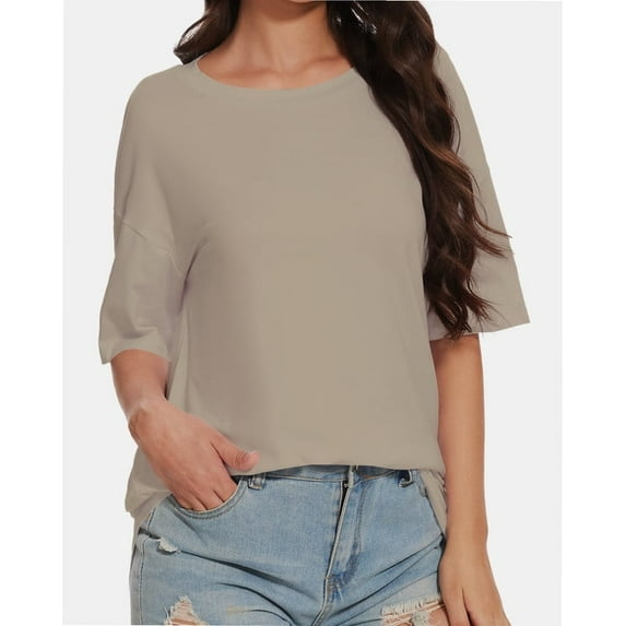 Women's Short Sleeve Crew Neck T-Shirt - Relaxed Fit, Soft Casual Tee