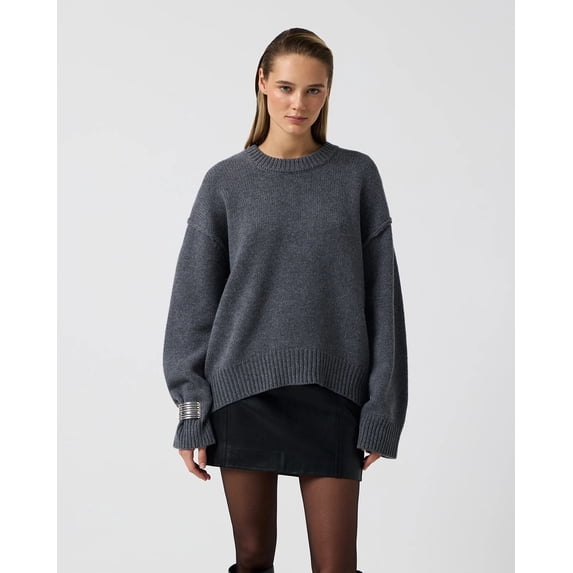 Women’s Oversized Crewneck Knit Sweater, Loose Long Sleeve Pullover Top, Sizes S‑3XL