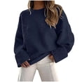 thumbnail image 1 of Women's Oversized Crewneck Long Sleeve Sweaters Fuzzy Knit Casual Chunky Warm 2024 Fall Pullover Top, 1 of 3