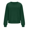 thumbnail image 1 of Women’s Oversized Crewneck Sweatshirt – Long Sleeve Fleece Pullover Top, Casual Solid Color Fall Winter Sweater Army Green, 1 of 2