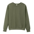 thumbnail image 1 of Women's Oversized Crewneck Sweatshirt Soft Lightweight Long Sleeve Relaxed Fit Blouse Green XXL, 1 of 8