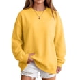 thumbnail image 1 of Women's Oversized Crewneck Sweatshirt with Drop Shoulders and Ribbed Cuffs Heather Grey Casual Top, S-2XL, 1 of 6