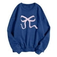 thumbnail image 1 of Women's Oversized Crewneck Sweatshirts Cute Bow Knot Graphic Long Sleeve Pullover Tops Y2k Hoodies, 1 of 4