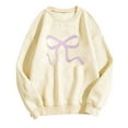 thumbnail image 1 of Women's Oversized Crewneck Sweatshirts Cute Bow Knot Graphic Long Sleeve Pullover Tops Y2k Hoodies, 1 of 4