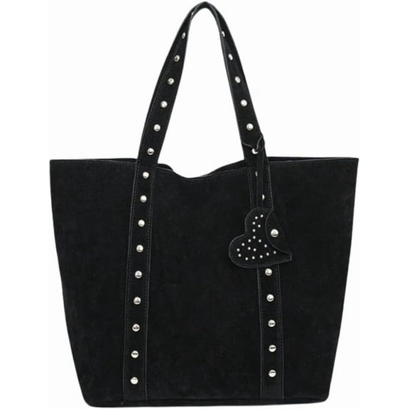 Women's Oversized Crossbody Bag Vintage Studded Tote Bag Top Handle Work Bag