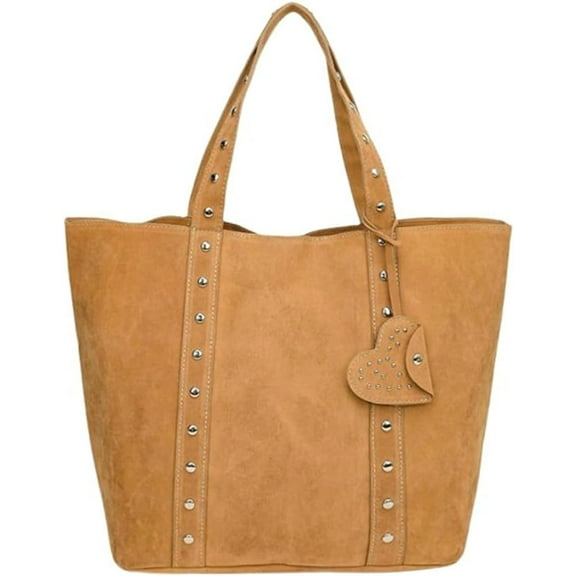 Women's Oversized Crossbody Bag Vintage Studded Tote Bag Top Handle Work Bag