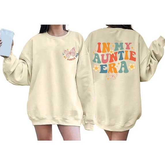 Women's Oversized Double Letter Print Sweatshirt Casual Pullover Hoodie For Fall And Winter Plus Size