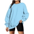 thumbnail image 1 of Women's Oversized Fall Winter Sweatshirts Long Sleeve Crew Neck Casual Solid Color Pullover Tops Shirts, 1 of 7