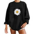 thumbnail image 1 of Pullover Loose Hoodless for Women Fashionable Women's Fall Winter Style Crewneck Sweatshirt Women Solid Color Round Neck Long Sleeved Top, 1 of 3