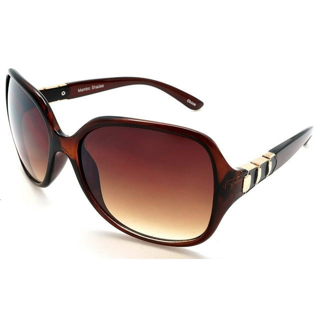 Women's Oversized Fashion Classic Polarized Sunglasses - Bombshell - Brown