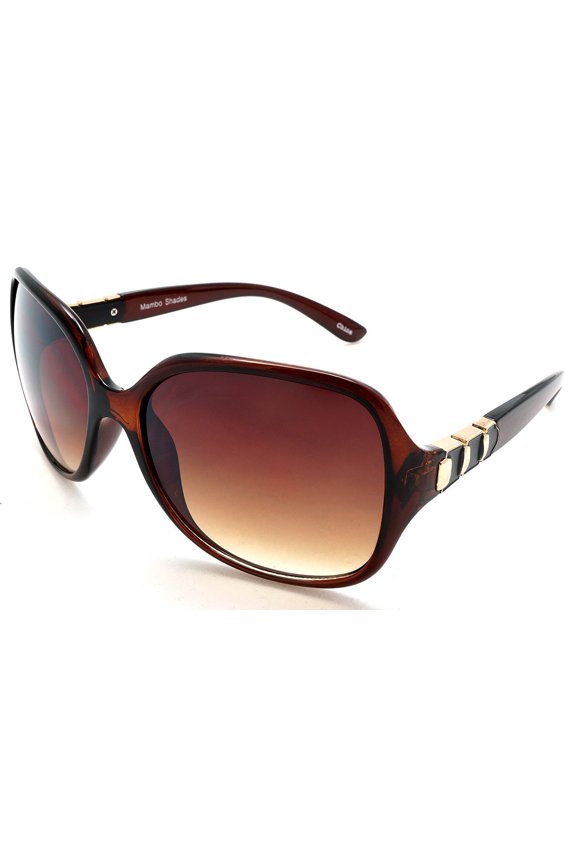 Women's Oversized Fashion Classic Polarized Sunglasses - Bombshell - Brown