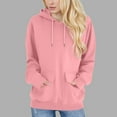 thumbnail image 1 of Women's Oversized Fashion Hoodies Casual Solid Color Knit Long Sleeve Pullover Tops with Vertical Pockets (XL, Pink), 1 of 7