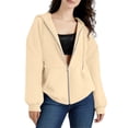 thumbnail image 1 of Women's Oversized Fit Zip Up Hoodie Soft Cotton Baggy Hooded Sweatshirt with Kangaroo Pockets, M, 1 of 4