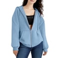 thumbnail image 1 of Women's Oversized Fit Zip Up Hoodie Soft Cotton Baggy Hooded Sweatshirt with Kangaroo Pockets, S, 1 of 4