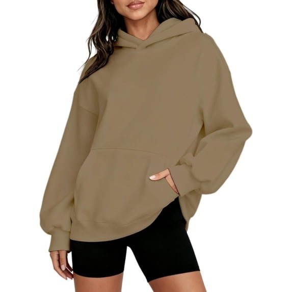 Women's Oversized Fleece Hoodie Comfy Loose Fit Pullover Sweatshirt Fall Winter Clothes