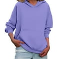 thumbnail image 1 of Women's Oversized Fleece Hoodie, Drop Shoulder Long Sleeve Pullover Sweatshirt with Kangaroo Pocket, Warm Fall Winter Casual Streetwear Loungewear for Everyday Comfort Purple XXXL, 1 of 6