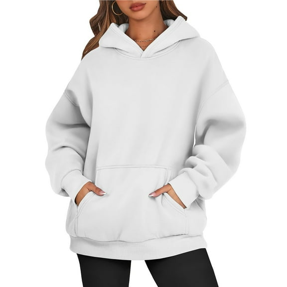Women's Oversized Fleece Hoodie Sweatshirt, Casual Long Sleeve Pullover with Kangaroo Pocket, Warm Fall Winter Loungewear
