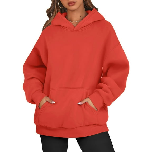 Women's Oversized Fleece Hoodie Sweatshirt, Casual Long Sleeve Pullover with Kangaroo Pocket, Warm Fall Winter Loungewear