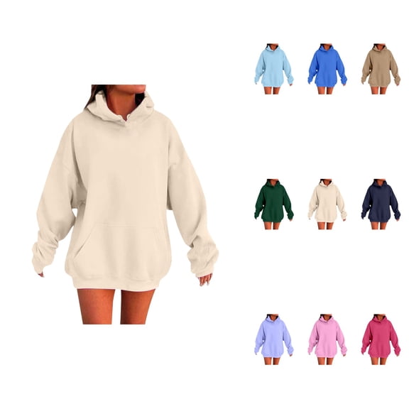 Women's Oversized Pullover Hoodie, Drop Shoulder Comfy Sweatshirt with Pockets, Cute Fall Fashion Casual Top 2025