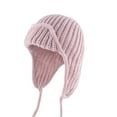 thumbnail image 1 of Women's Oversized Flight Cap: Extra Warm Knit Hat with Ear Protection for Large Head Sizes - Soft Winter Beanie for Cold Weather Comfort(Pink), 1 of 3