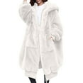 thumbnail image 1 of Women's Oversized Fluffy Faux Fur Coat Long Sleeve Hooded Winter Jacket with Pockets Warm and Stylish Outerwear, 1 of 5