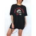 thumbnail image 1 of Women's Oversized Gothic Skull Rose Graphic T-Shirt, 1 of 6