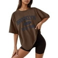 thumbnail image 1 of Women's Oversized Graphic Printed Round Neck Short Sleeve Casual Loose Fit Tee Shirt Comfortable Summer Tops, 1 of 4