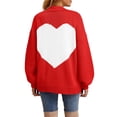 thumbnail image 1 of Women's Oversized Heart Print Cardigan - Longline Open Front Coatigan Sweater, 1 of 5
